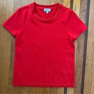 J. Crew Cashmere relaxed T-shirt crewneck red top style 8G648 EUC M medium